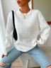 Sweat-shirts Femmes Décontracté Plain Printemps / Automne Polyester Manches Longues Col Rond Régulier Droit Régulier