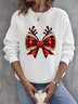 Sweat-shirts Femmes Décontracté Printemps / Automne Noël Polyester Vacances Pull-over Manches Longues Col Rond Régulier