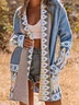 Pulls Femmes Décontracté Ethnique Printemps / Automne Micro-élasticité Quotidien Ample Manches Longues Régulier Droit