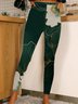 Pantalons De Yoga Décontracté Floral Toutes Les Saisons Quotidien Serré Jersey Long Droit Régulier pour Femmes