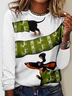 T-shirts Femmes Décontracté Chien Printemps / Automne Micro-élasticité Ample Jersey Manches Longues Col Rond Régulier