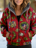 Sweat-shirt à Capuche Manches Longues Épaissi Noël Blouson pour Femmes