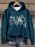 Sweat-shirts Décontracté Floral Printemps / Automne Polyester Sweat-shirt à Capuche Quotidien Ample Noël Régulier pour Femmes
