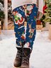 Pantalons De Yoga Femmes Décontracté Toutes Les Saisons Noël Naturel Serré Noël Long Legging Régulier