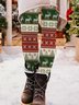 Pantalons De Yoga Femmes Décontracté Toutes Les Saisons Noël à Haute Élasticité Serré Noël Long Legging Droit