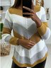 Pulls Femmes Géométrique Décontracté Printemps / Automne Col V Micro-élasticité Ample Manches Longues Fil/fil de laine Droit