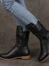 Bottes d'équitation Femmes Décontracté Plain Automne Polyester Quotidien Talon de Bloc Bout Rond Caoutchouc Bottes d'équitation