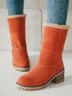 Bottes d'équitation Femmes Décontracté Plain Automne Fête Suède Talon de Bloc Bout Rond Caoutchouc Bottes d'équitation