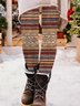 Pantalons De Yoga Décontracté Toutes Les Saisons Noël Naturel Quotidien Serré Legging Droit Régulier pour Femmes