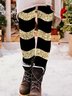 Pantalons De Yoga Décontracté Toutes Les Saisons Noël Quotidien Serré Jersey Noël Droit Régulier pour Femmes