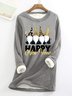 Sweat-shirts Décontracté Hiver Noël Polyester Naturel Quotidien Ample Mi-long en Toison pour Femmes
