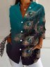 Chemises Femmes Décontracté Printemps / Automne Plume Polyester Aucune élasticité Ample Manches Longues Régulier Régulier