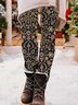 Pantalons De Yoga Décontracté Ethnique Toutes Les Saisons Naturel à Haute Élasticité Serré Long Legging Régulier pour Femmes