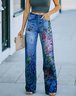 Jeans Femme Décontracté Printemps / Automne impression en 3D Polyester Micro-élasticité Quotidien Coupe Régulière Taille Moyenne Régulier