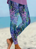 Pantalons De Yoga Décontracté Toutes Les Saisons Feuille Quotidien Serré Long Legging Droit Régulier pour Femmes