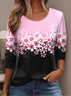 T-shirts Décontracté Ethnique Printemps / Automne Jersey Manches Longues Régulier le Jour de la Saint-Valentin Droit Régulier pour Femmes