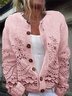 Cardigans Décontracté Printemps / Automne impression en 3D Micro-élasticité Faire la navette Col Rond Régulier Droit Régulier pour Femmes