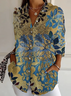 Chemises Femmes Décontracté Ethnique Printemps / Automne Polyester Aucune élasticité Ample Manches Longues Régulier Régulier
