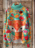 Sweat-shirts Décontracté Imprimé d'Animal Printemps / Automne Polyester Micro-élasticité Ample Col Roulé Droit Régulier pour Femmes