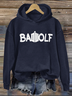 à Capuche Décontracté Printemps / Automne Lettres de texte Sweat-shirt à Capuche Micro-élasticité Quotidien Régulier Trapèze Régulier pour Femmes