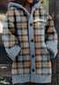 Cardigans Décontracté Printemps / Automne Plaid Micro-élasticité Quotidien Coupe Régulière Laine/Tricot Mi-long Trapèze pour Femmes