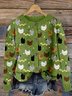 Cardigans Femmes Décontracté Printemps / Automne impression en 3D Micro-élasticité Faire la navette Ample Col Rond Régulier Régulier