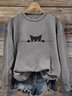 Sweat-shirts Rétro Printemps / Automne impression en 3D Polyester Quotidien Ample Manches Longues Droit Régulier pour Femmes