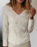 T-shirts Rétro Printemps / Automne impression en 3D Col V Aucune élasticité Quotidien Coupe Régulière Standard Droit pour Femmes