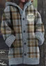 Cardigans Femmes Décontracté Printemps / Automne Plaid Micro-élasticité Quotidien Coupe Régulière Laine/Tricot Trapèze Régulier