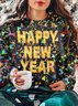 à Capuche Décontracté Printemps / Automne Lettres de texte Sweat-shirt à Capuche Micro-élasticité Quotidien Coupe Régulière Régulier Trapèze pour Femmes
