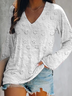T-shirts Femmes Décontracté Printemps / Automne impression en 3D Col V Aucune élasticité Coupe Régulière Manches Longues Droit Régulier
