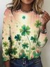 T-shirts Décontracté Printemps / Automne Plaid Polyester Micro-élasticité Manches Longues Régulier Trapèze Régulier pour Femmes