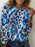 T-shirts Décontracté Abstrait Printemps / Automne Micro-élasticité Jersey Col Rond Régulier Droit Régulier pour Femmes