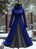 Femmes Plain Couleur 1 Encapuchonné Confortable Maxi Sweat-shirt Robe Rétro