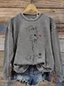 Sweat-shirts Rétro Printemps / Automne impression en 3D Micro-élasticité Quotidien Col Rond Régulier Droit Régulier pour Femmes
