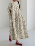 Femmes impression en 3D Comme Image Col Rond Confortable Robe Maxi Rétro