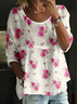 T-shirts Femmes Simple Été impression en 3D Aucune élasticité Quotidien Ample Demi Manche Col Rond Régulier