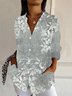 Chemises Décontracté Floral Printemps / Automne Aucune élasticité Quotidien Ample Régulier Régulier Col de Chemise pour Femmes