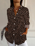 Chemises Décontracté Printemps / Automne Motif Léopard Quotidien Manches Longues Droit Régulier Col de Chemise T.-N.-L. pour Femmes