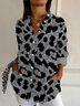 Chemises Femmes Décontracté Printemps / Automne Motif Léopard Aucune élasticité Manches Longues Droit Boucle Col de Chemise T.-N.-L.