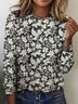 T-shirts Décontracté Printemps / Automne Plaid Micro-élasticité Quotidien Coupe Régulière Manches Longues Trapèze Régulier pour Femmes