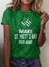 T-shirts Femmes Décontracté Floral Été Coton Micro-élasticité Quotidien Manches Courtes Régulier Trapèze