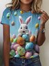 T-shirts Décontracté Imprimé d'Animal Été Micro-élasticité Coupe Régulière Col Rond Régulier Trapèze Régulier pour Femmes