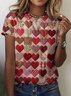 T-shirts Décontracté Plain Été Micro-élasticité Manches Courtes Col Rond Régulier Trapèze Régulier pour Femmes