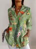 Chemises Femmes Géométrique Décontracté Printemps / Automne Polyester Micro-élasticité Coupe Régulière Manches Longues Régulier Trapèze