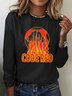 T-shirts Rétro Printemps / Automne Plaid Polyester Quotidien Coupe Régulière Manches Longues Col Rond Trapèze pour Femmes