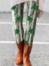 Pantalons De Yoga Décontracté Floral Toutes Les Saisons Polyester Naturel Quotidien Long Trapèze Élasticité moyenne pour Femmes
