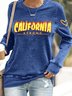 Sweat-shirts Rétro Printemps / Automne Lettres de texte Coton Micro-élasticité Quotidien Coupe Régulière Manches Longues Régulier pour Femmes