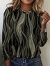 T-shirts Géométrique Décontracté Printemps / Automne Polyester Quotidien Coupe Régulière Manches Longues Trapèze Régulier pour Femmes