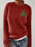 Pulls Femmes Décontracté Imprimé d'Animal Printemps / Automne Micro-élasticité Manches Longues Col Rond Laine/Tricot Trapèze Régulier